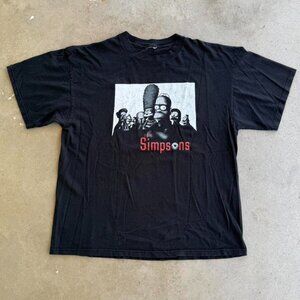Y2K VINTAGE THE SIMPSONS SOPRANOS PARODY BLACK & WHITE GRAPHIC TEE